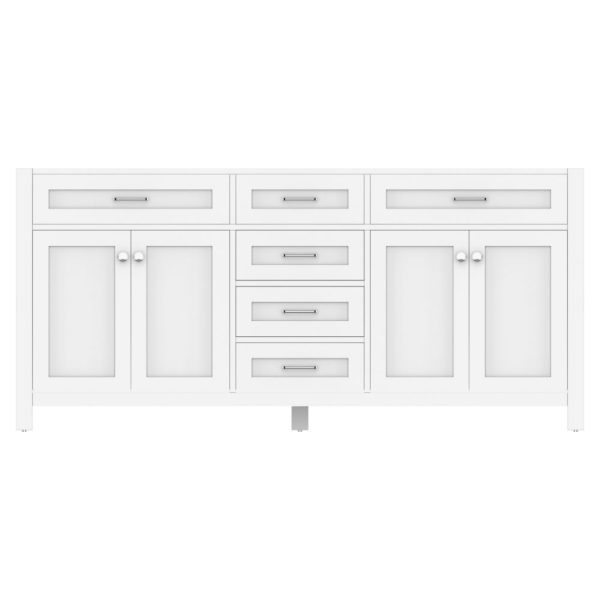 Norwalk 72 Inch Double Bathroom Vanity Cabinet Without Top, White