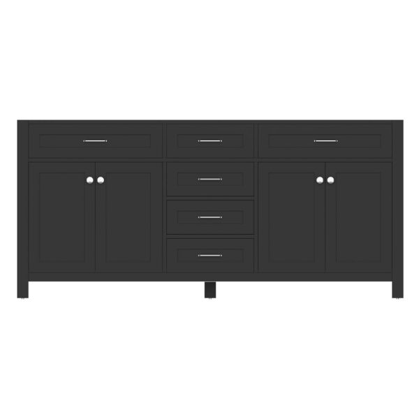 Norwalk 72 Inch Double Bathroom Vanity Cabinet Without Top, Espresso