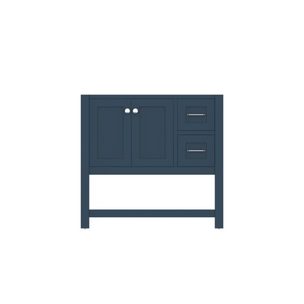 Wilmington 36 Inch Bathroom Vanity Cabinet Without Top, Blue