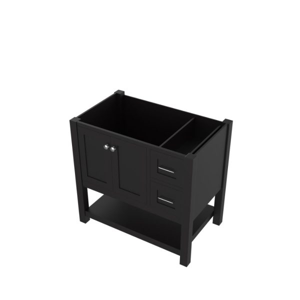 Wilmington 36 Inch Bathroom Vanity Cabinet Without Top, Espresso