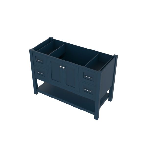 Wilmington 48 Inch Bathroom Vanity Cabinet Without Top, Blue