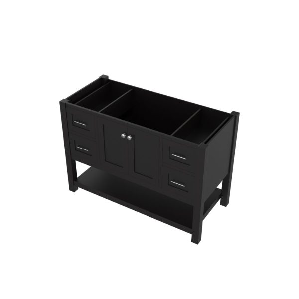 Wilmington 48 Inch Bathroom Vanity Cabinet Without Top, Espresso