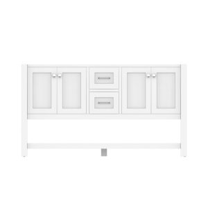 Wilmington 60" Double Bathroom Vanity Cabinet Without Top, White