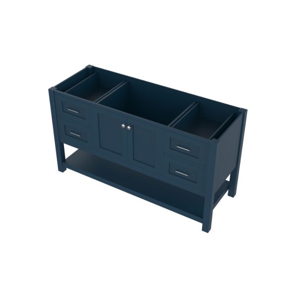 Wilmington 60 Inch Single Bathroom Vanity Cabinet Without Top, Blue