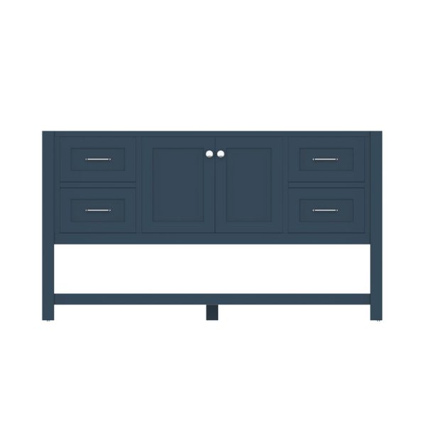 Wilmington 60 Inch Single Bathroom Vanity Cabinet Without Top, Blue