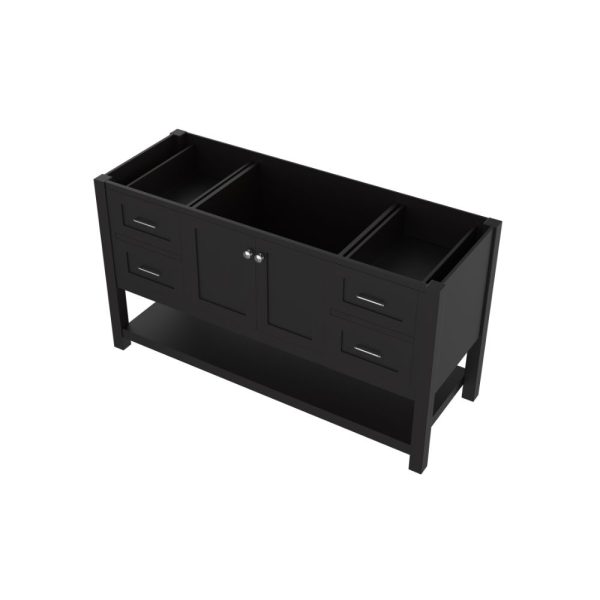 Wilmington 60 Inch Single Bathroom Vanity Cabinet Without Top, Espresso