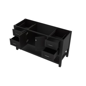Wilmington 60 Inch Single Bathroom Vanity Cabinet Without Top, Espresso