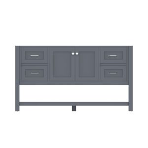 Wilmington 60 Inch Single Bathroom Vanity Cabinet Without Top, Gray