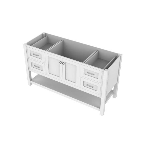Wilmington 60 Inch Single Bathroom Vanity Cabinet Without Top, White