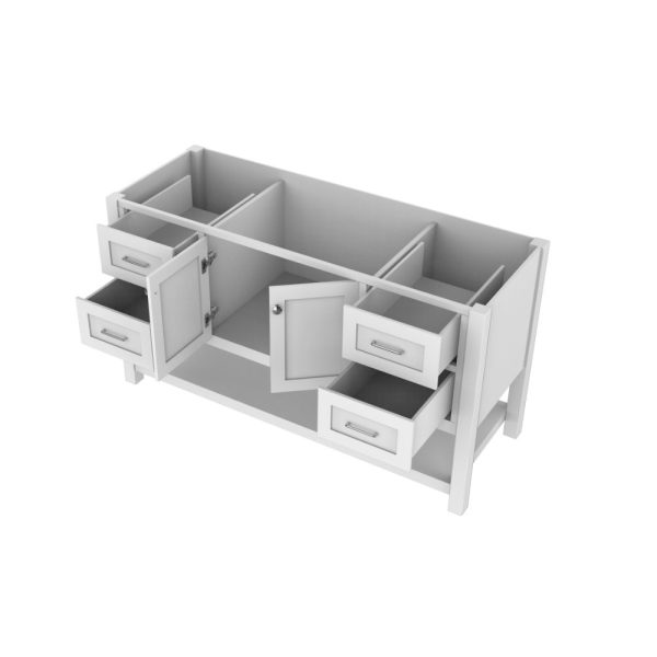 Wilmington 60 Inch Single Bathroom Vanity Cabinet Without Top, White