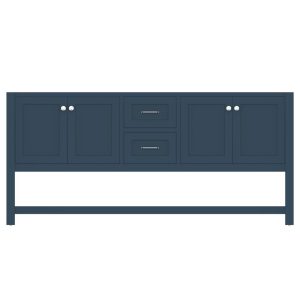 Wilmington 72" Double Bathroom Vanity Cabinet Without Top, Blue