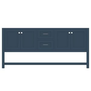 Wilmington 72" Double Bathroom Vanity Cabinet Without Top, Blue