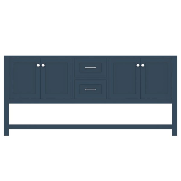 Wilmington 72" Double Bathroom Vanity Cabinet Without Top, Blue