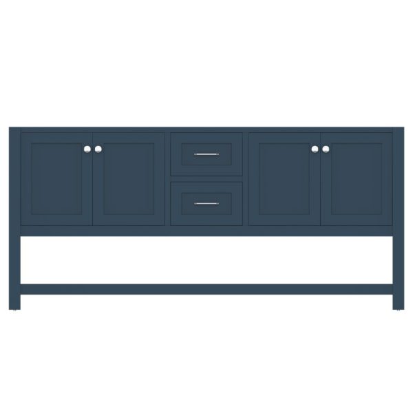 Wilmington 72" Double Bathroom Vanity Cabinet Without Top, Blue