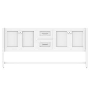 Wilmington 72" Double Bathroom Vanity Cabinet Without Top, White