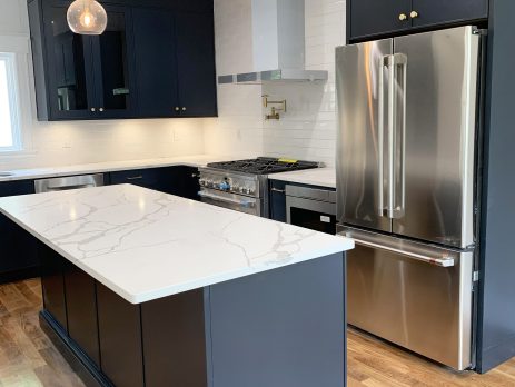 contemporary blue kitchen