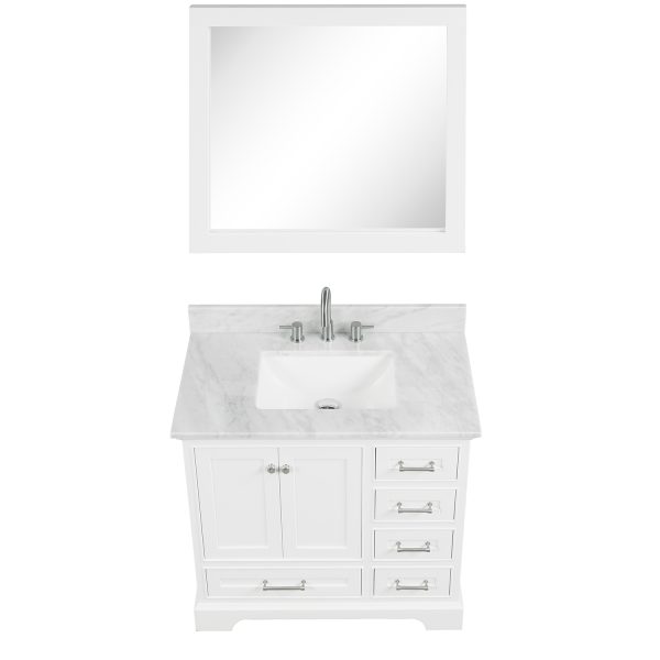 Copenhagen 36 inch Bathroom Vanity Cabinet In Matte White - No Top