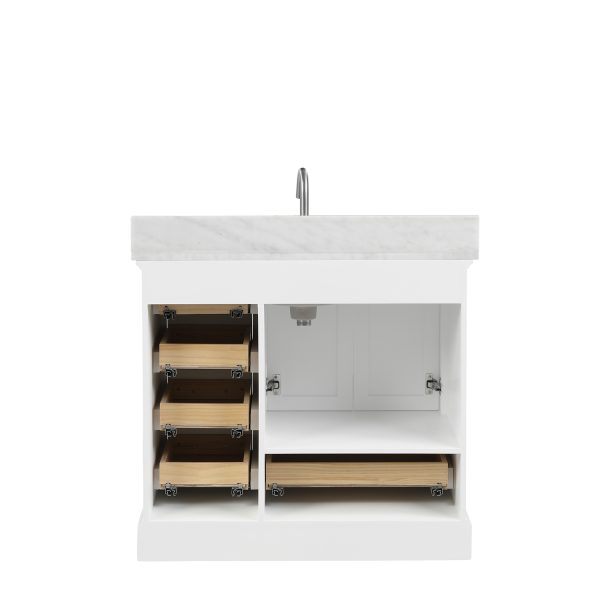 Copenhagen 36 inch Bathroom Vanity Cabinet In Matte White - No Top