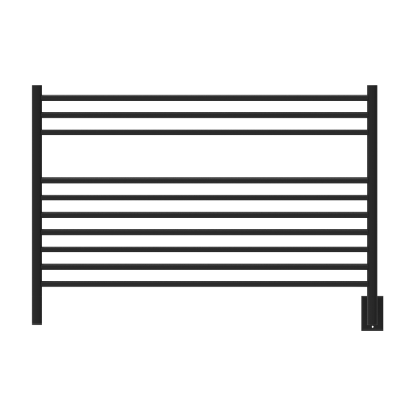 Jeeves Model L Straight 10 Bar Hardwired Towel Warmer in Matte Black