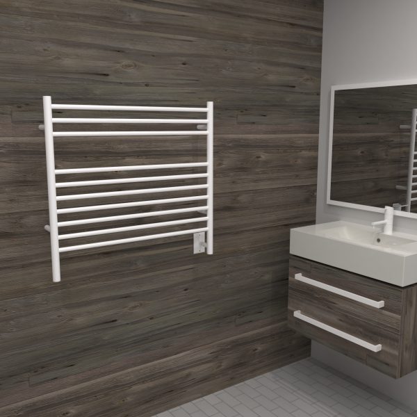 Jeeves Model K Straight 10 Bar Hardwired Towel Warmer in White