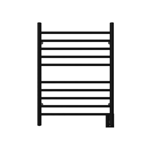 Radiant Hardwired Straight 10 Bar Towel Warmer in Matte Black