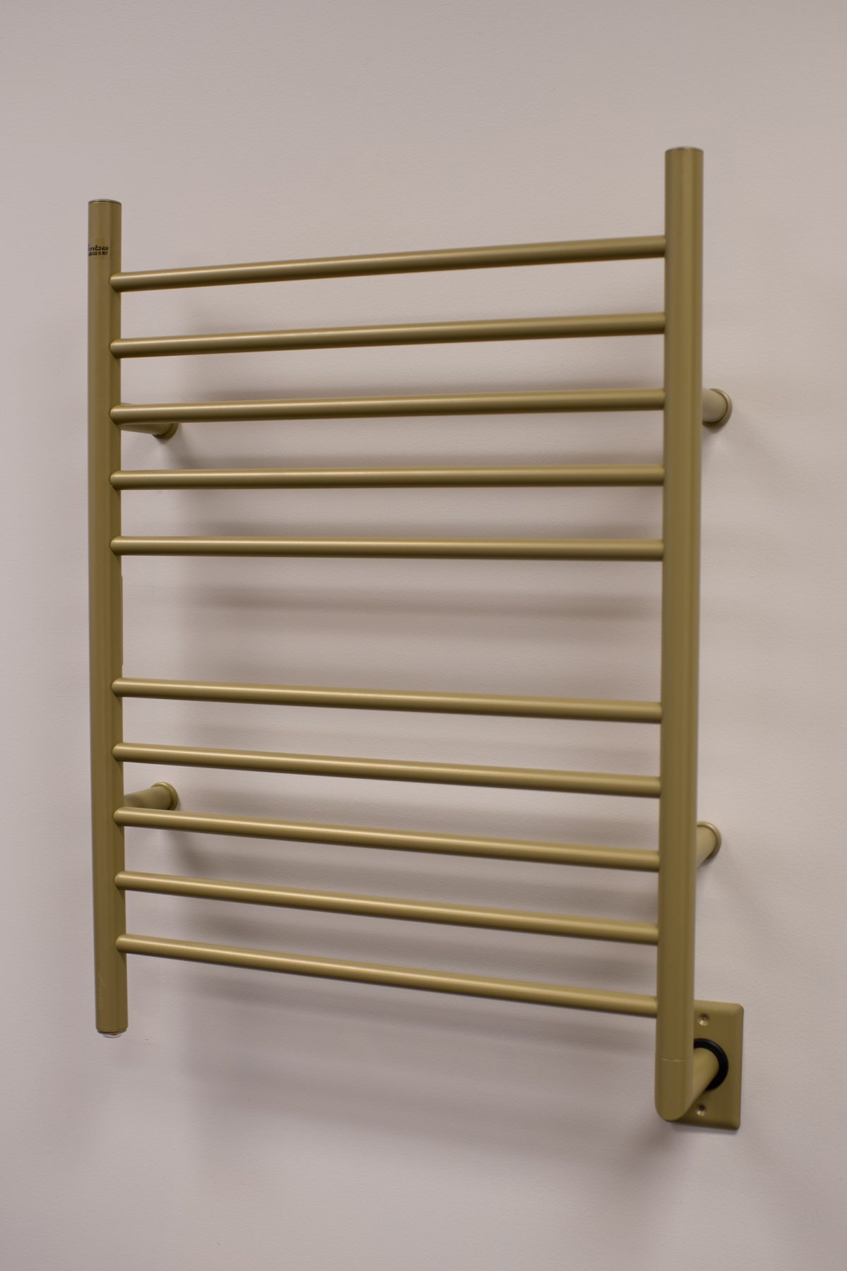 Brushed brass 2025 heated towel rail