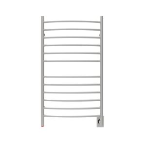 Radiant Large Hardwired Curved 12 Bar Towel Warmer in Brushed
