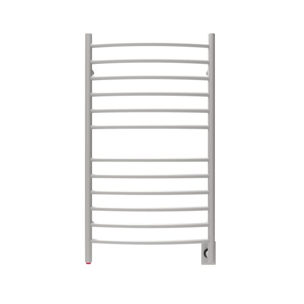 Radiant Large Hardwired Curved 12 Bar Towel Warmer in Brushed