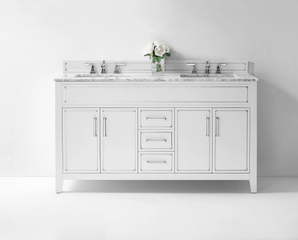 Aspen 60 in. Bath Vanity Set in White with Chrome Hardware