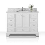 Audrey 48 in. Bath Vanity Set in White with Brushed Nickel Hardware
