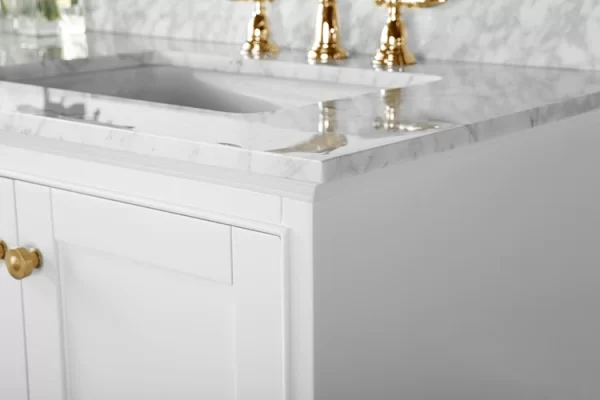 Audrey 72 in. Bath Vanity Set in White with Gold Hardware