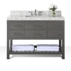 Elizabeth 48 in. Bath Vanity Set in Sapphire Gray with Brushed Nickel Hardware