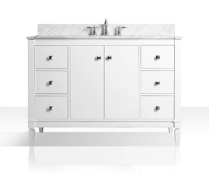 Kayleigh 48" Bath Vanity Set in White with Chrome Hardware