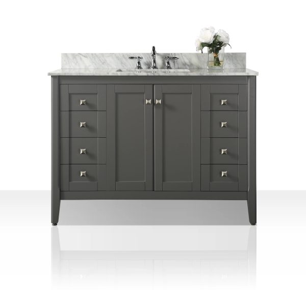 Shelton 48 In. Bath Vanity in Sapphire Gray with Brushed Nickel Hardware