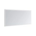 The Edge 96 Inch LED Lighted Bathroom Mirror, featuring a thin white frame, is shown at an angle against a plain white background.