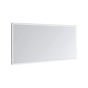The Edge 96 Inch LED Lighted Bathroom Mirror, featuring a thin white frame, is shown at an angle against a plain white background.