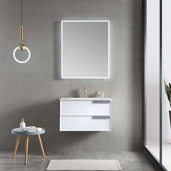 Sofia 30" Wall Mount Bathroom Vanity in Matte White