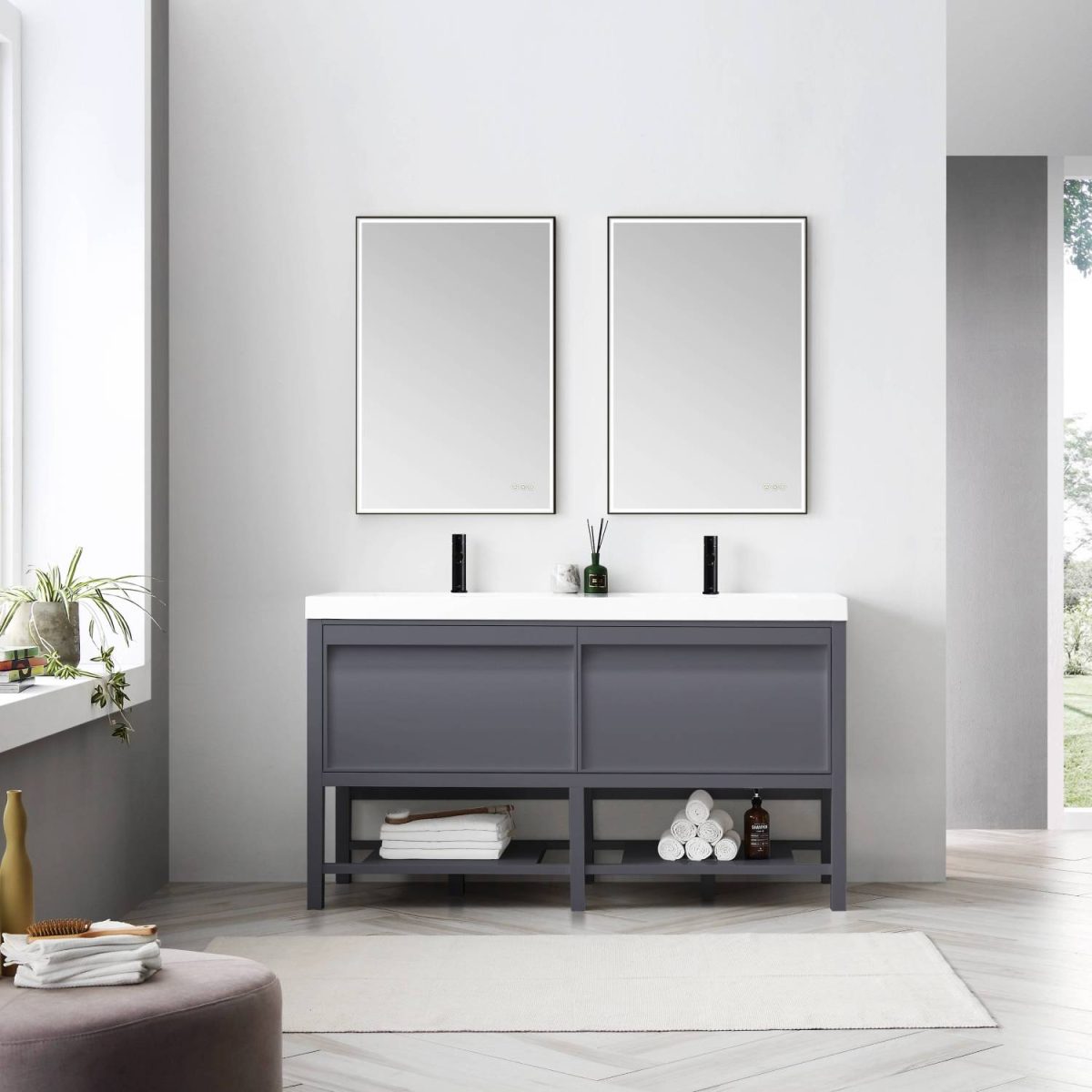 60" double bathroom vanity
