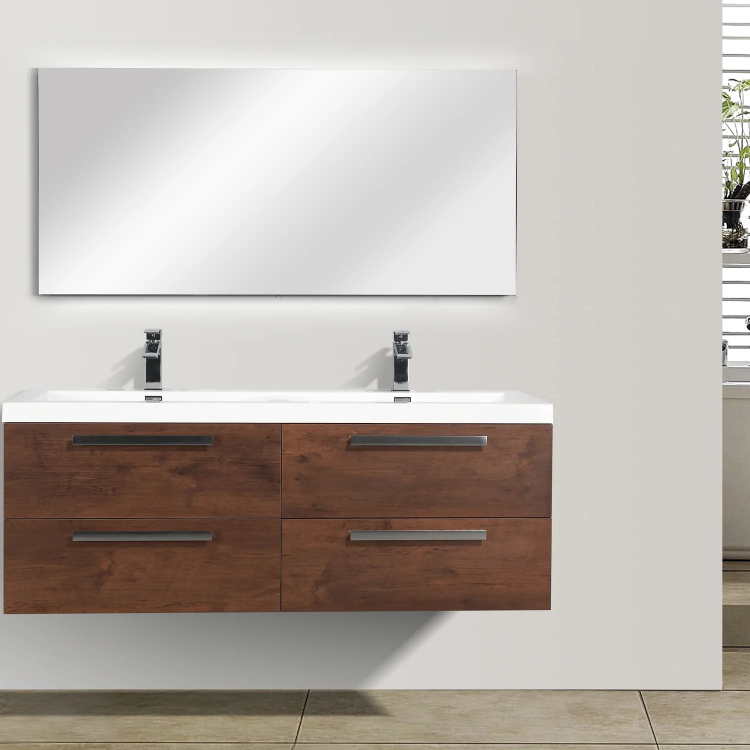 72" double wall mount vanity