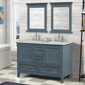 Britney 48" Double Bathroom Vanity in Ash Blue