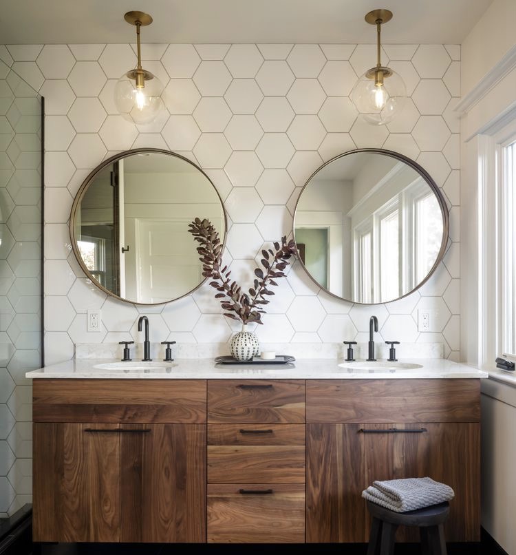 Modern Bathroom Freestanding Storage Shelving in Gold & White