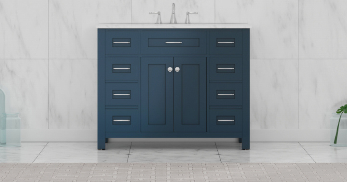 blue bathroom vanities