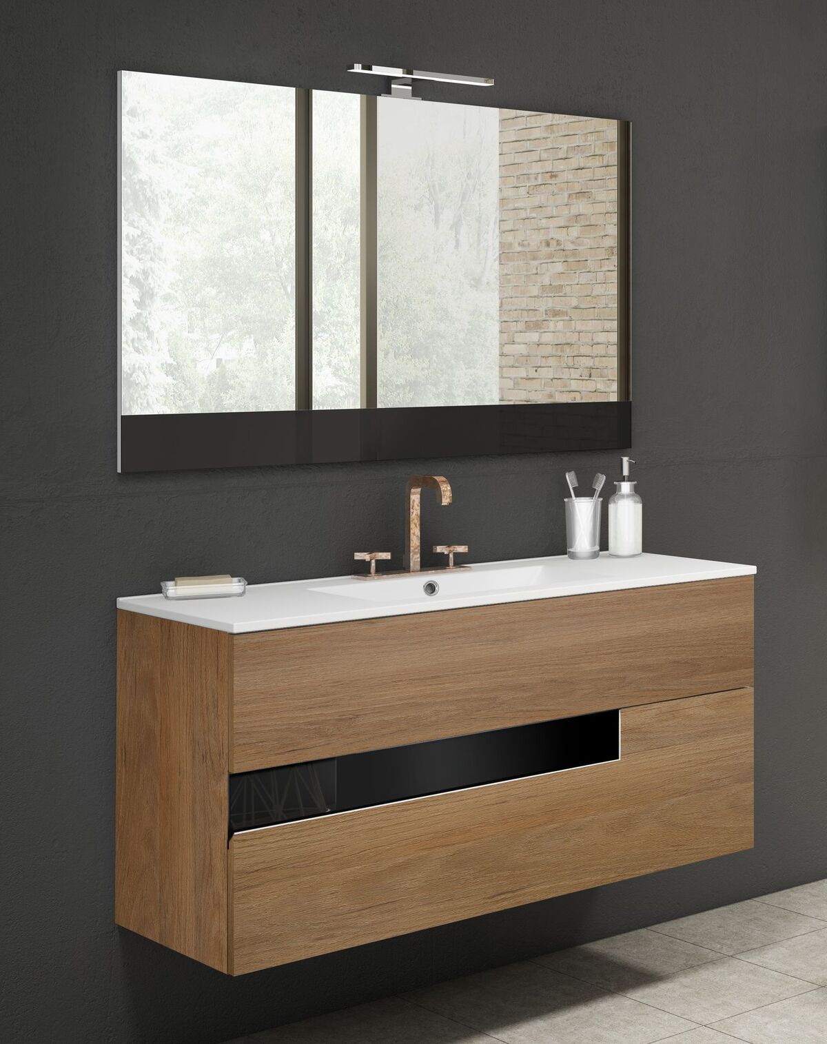 Modern Style 40 inch Wall Mount Bathroom Vanity