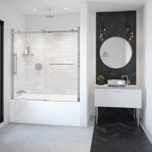 sliding tub shower door