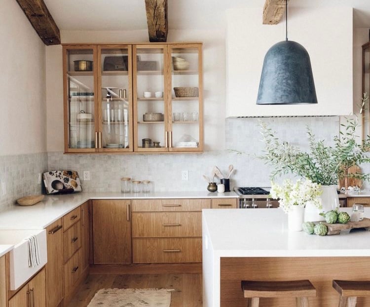Rustic wood sales cabinets kitchen