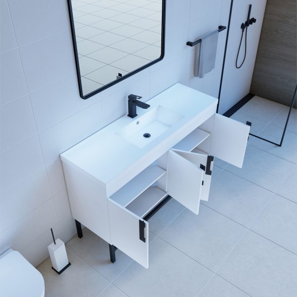 Salento 60" Single Modern Bathroom Vanity in White