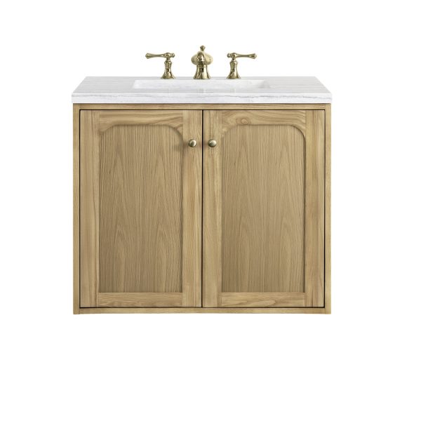 Laurent 30" Bathroom Vanity In Light Natural Oak With Arctic Fall Top