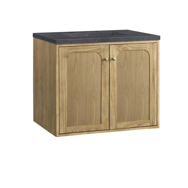 Laurent 30" Bathroom Vanity In Light Natural Oak With Charcoal Soapstone Top