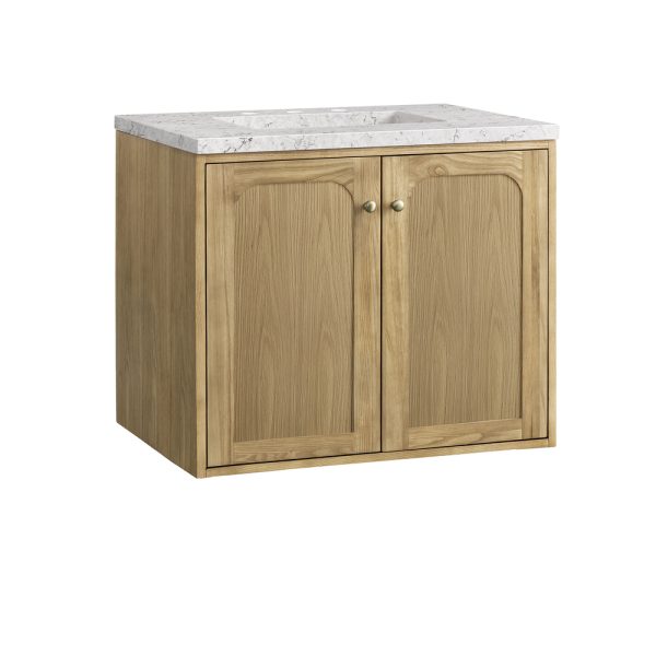 Laurent 30" Bathroom Vanity In Light Natural Oak With Eternal Jasmine Pearl Top