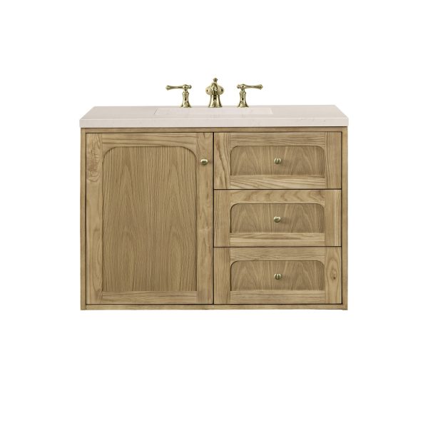 Laurent 36" Bathroom Vanity In Light Natural Oak With Eternal Marfil Top
